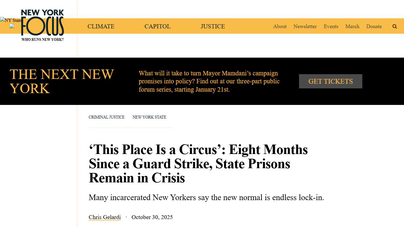 ‘This Place Is a Circus’: Eight Months Since a Guard… | New York Focus